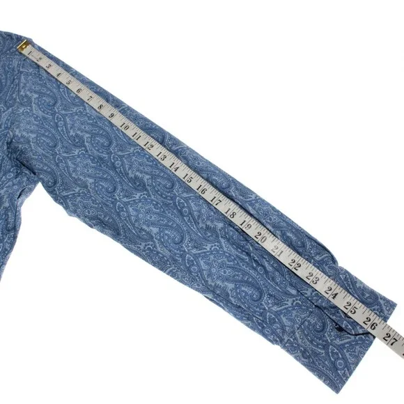 Emanuel Berg NWOT Casual Button Down Shirt Size 46 18 XXL in Blue Paisley Print